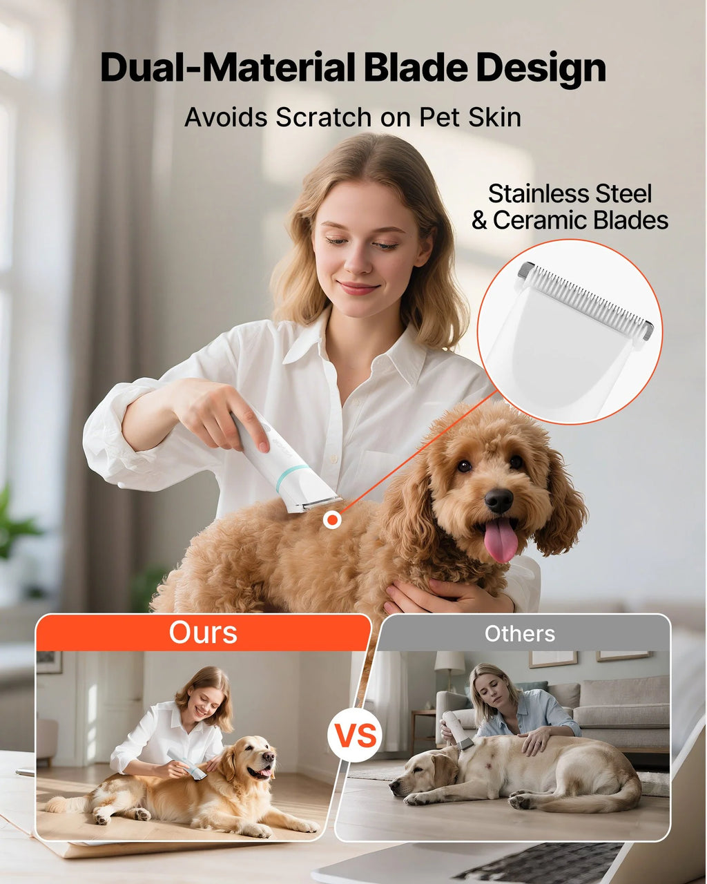 Interchangeable attachments for the HomeGroom pet clipper