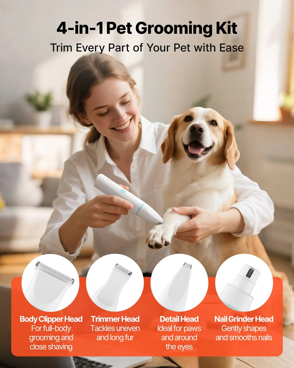 Manufacturer illustration of pet clipper cleaning
