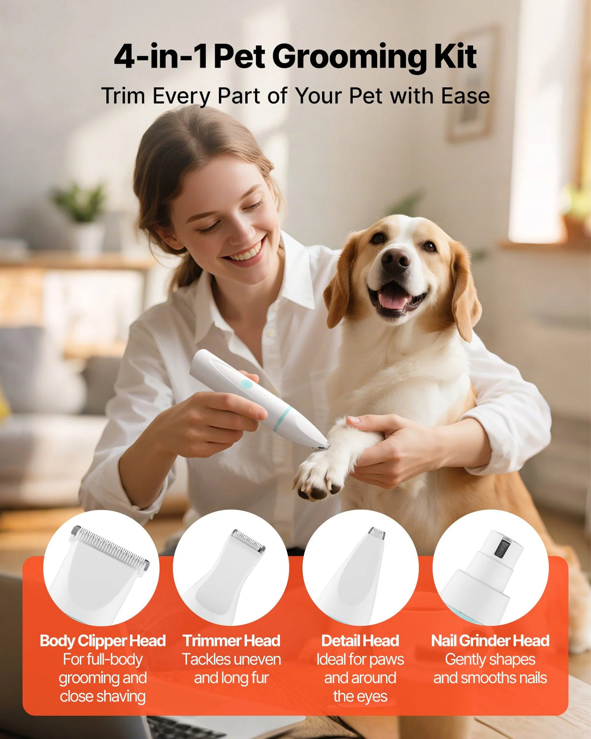 Manufacturer illustration of pet clipper cleaning