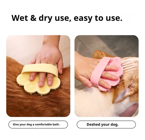 Loose hair lifted by the rubber bath brush