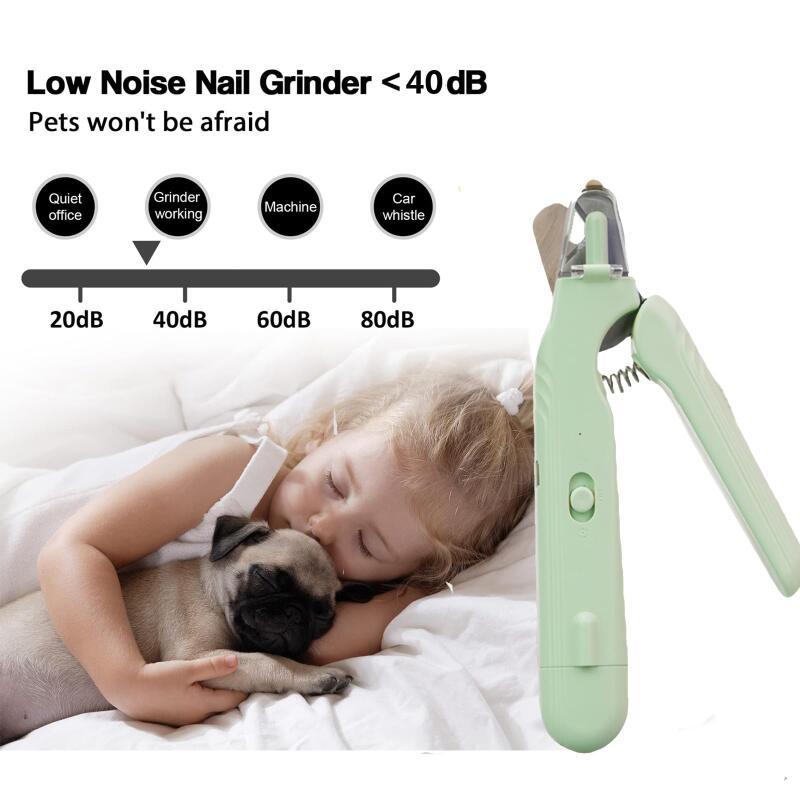 USB-C rechargeable pet nail clipper in use